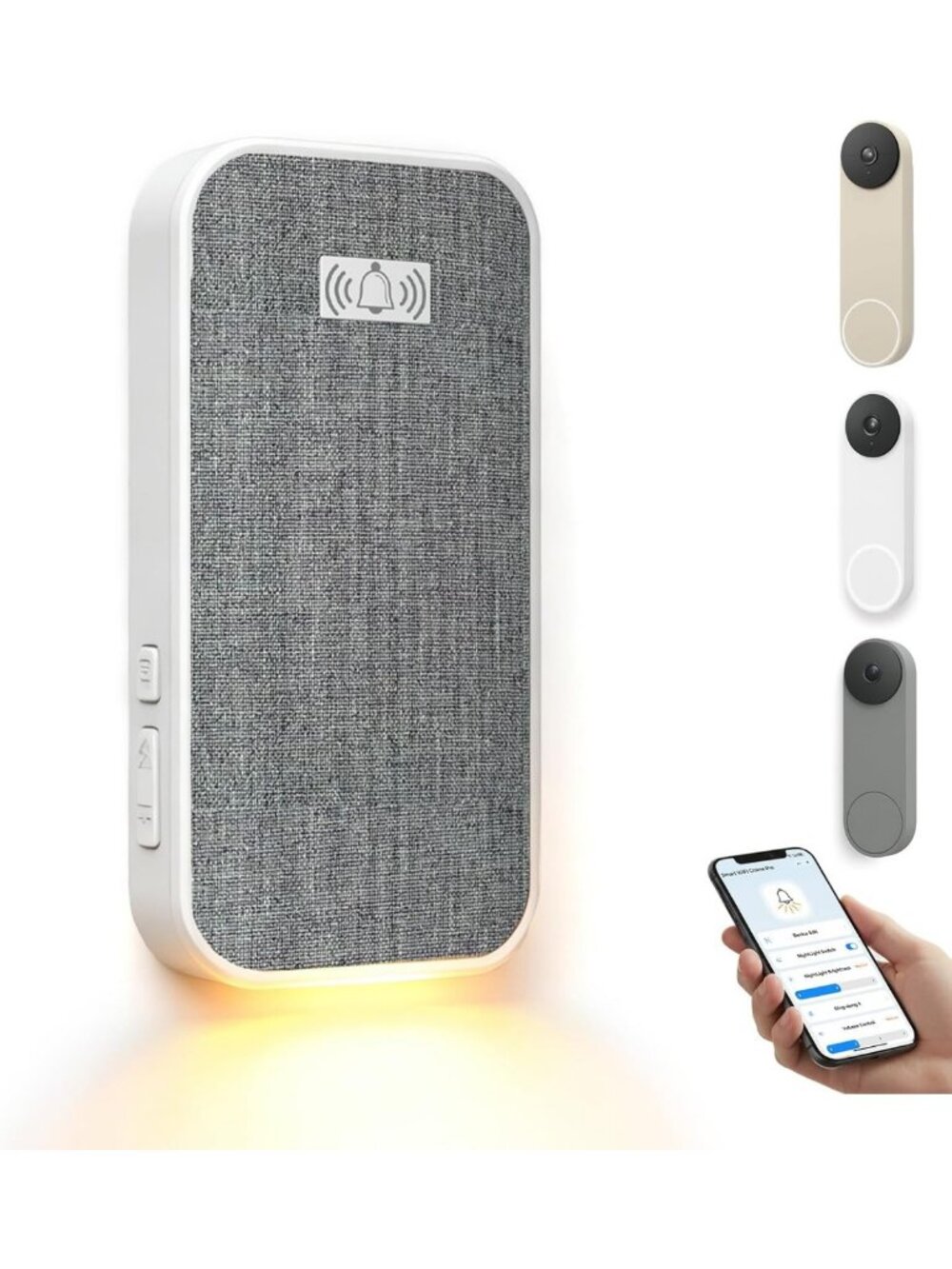 Smart Chime Pro for Google Nest Doorbells - Night Light & 32 Melodies Included